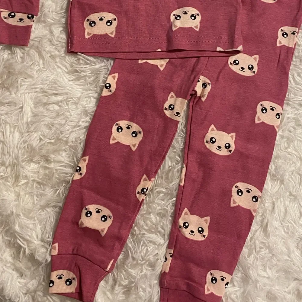 *NWT* Children’s Place 2 Piece 12-18M Pajamas, Purple Cat